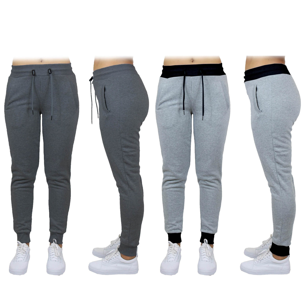 2-Pack: Women's French Terry Fashion Jogger Lounge Pants