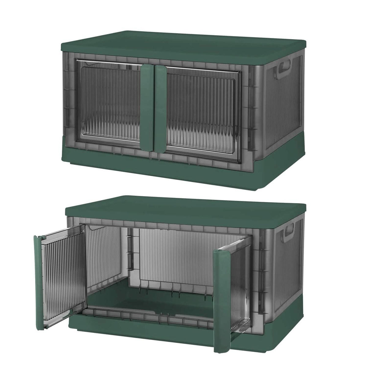 2-Piece: Foldable Stackable Storage Bins with Lid
