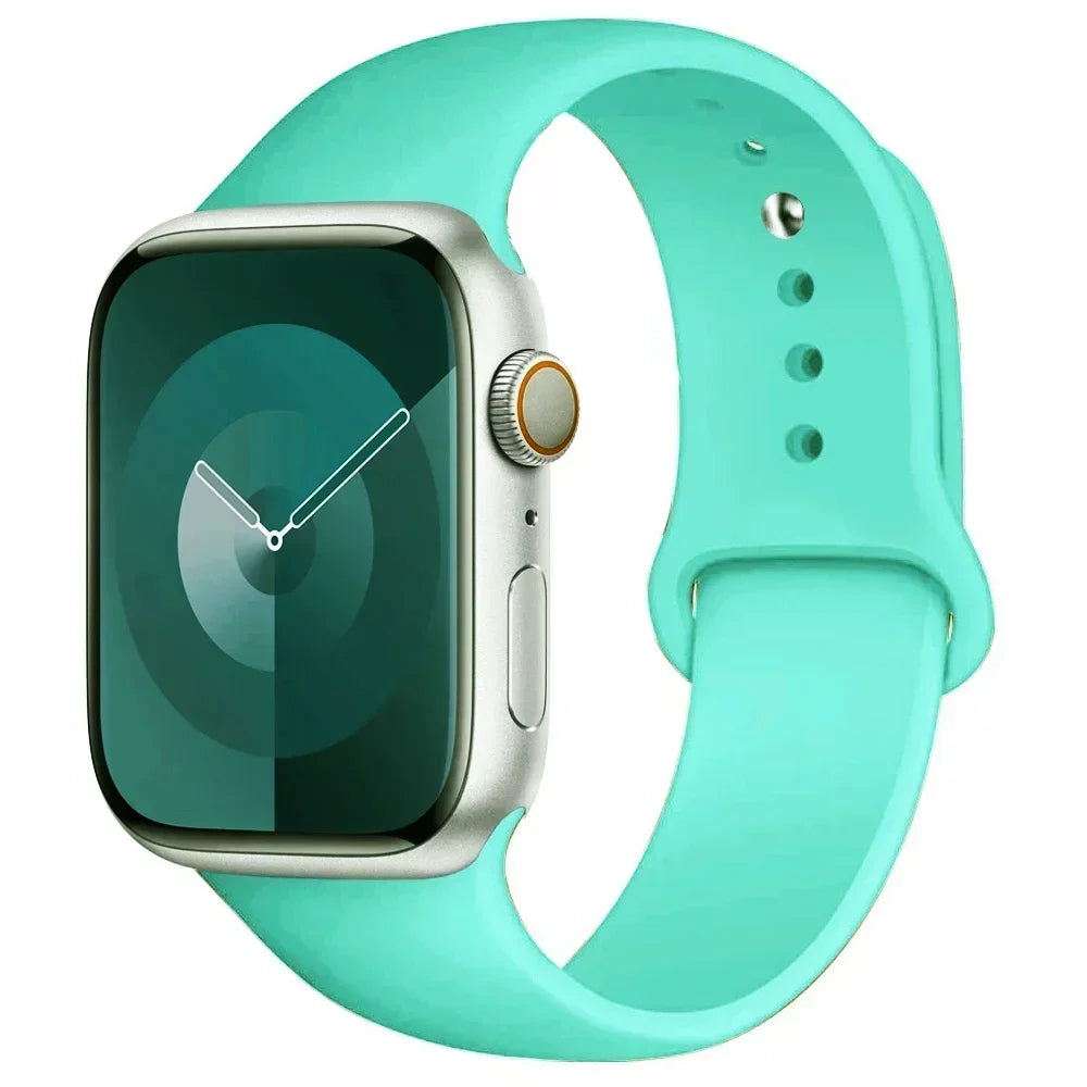 Silicone Band For Apple Watch strap 44mm 45mm 40mm 41mm 42-46mm sport bracelet iwatch series 8 7 6 5 4 9 10 11 SE-Ultra 2/3 49mm