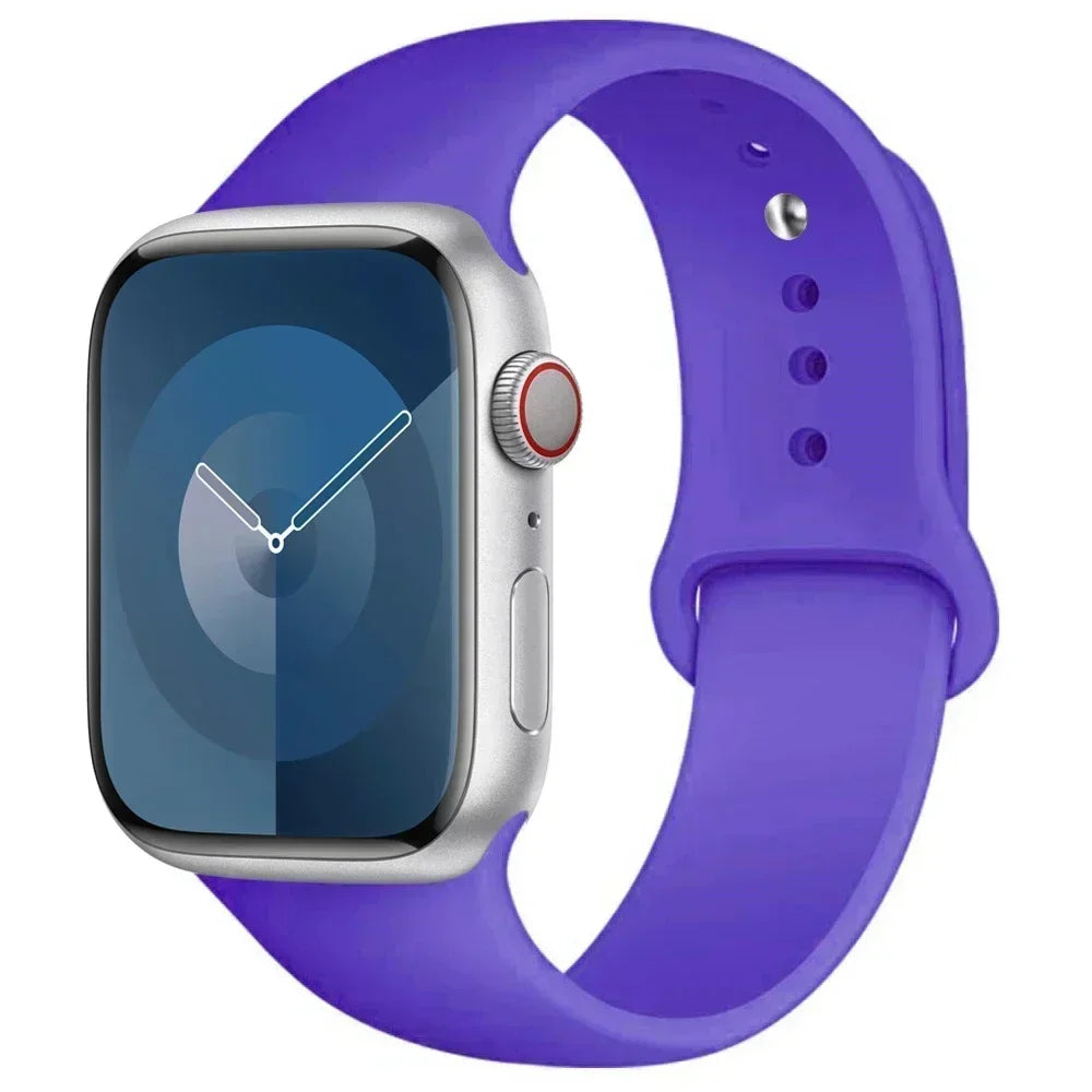 Silicone Band For Apple Watch strap 44mm 45mm 40mm 41mm 42-46mm sport bracelet iwatch series 8 7 6 5 4 9 10 11 SE-Ultra 2/3 49mm