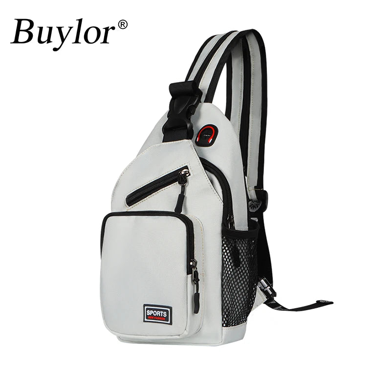 Buylor Shoulder Chest Bag Man Large Capacity Messenger Bag Women Small Backpack Boy Girl Multifunctional Cycling Sports Rucksack