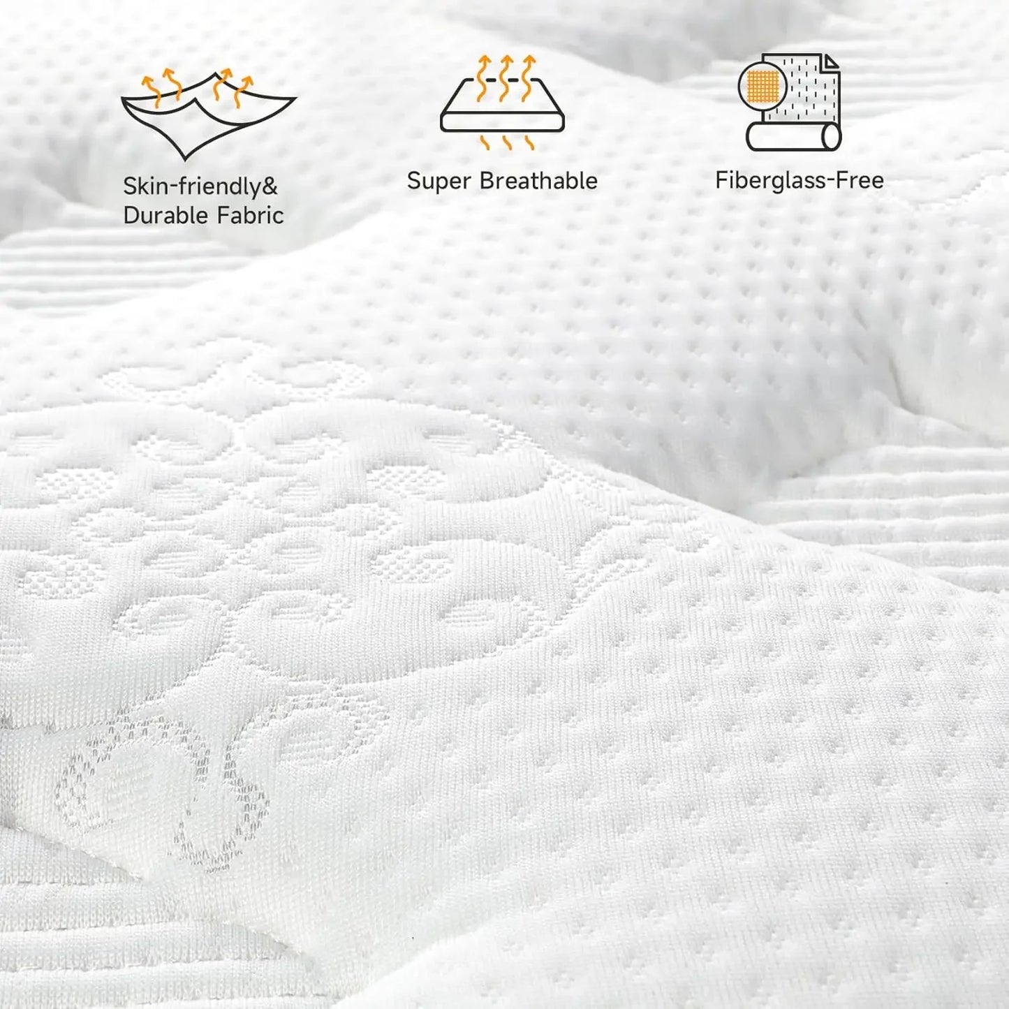 Queen Size Mattress, 10 Inch Innerspring Multilayer Hybrid Mattress, Ergonomic Design with Breathable Foam and Pocket Spring, Ti
