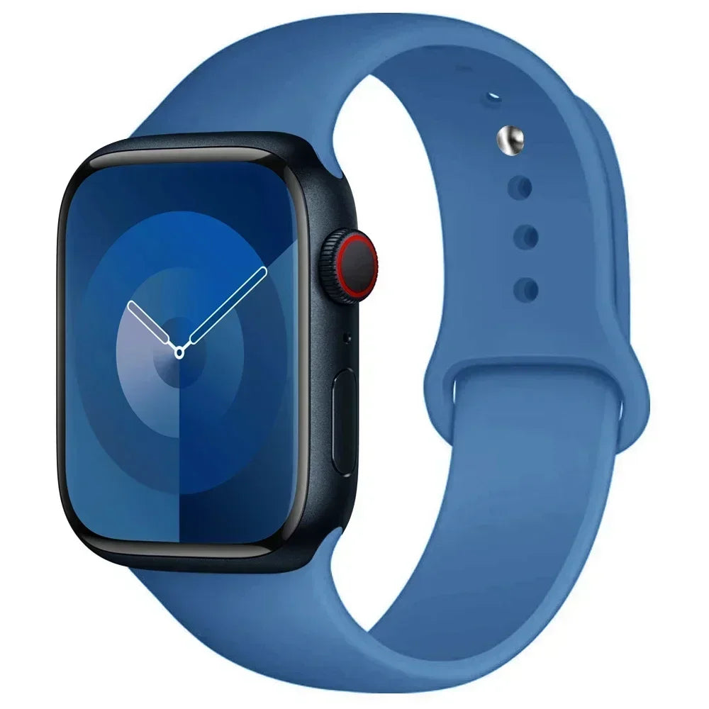 Silicone Band For Apple Watch strap 44mm 45mm 40mm 41mm 42-46mm sport bracelet iwatch series 8 7 6 5 4 9 10 11 SE-Ultra 2/3 49mm