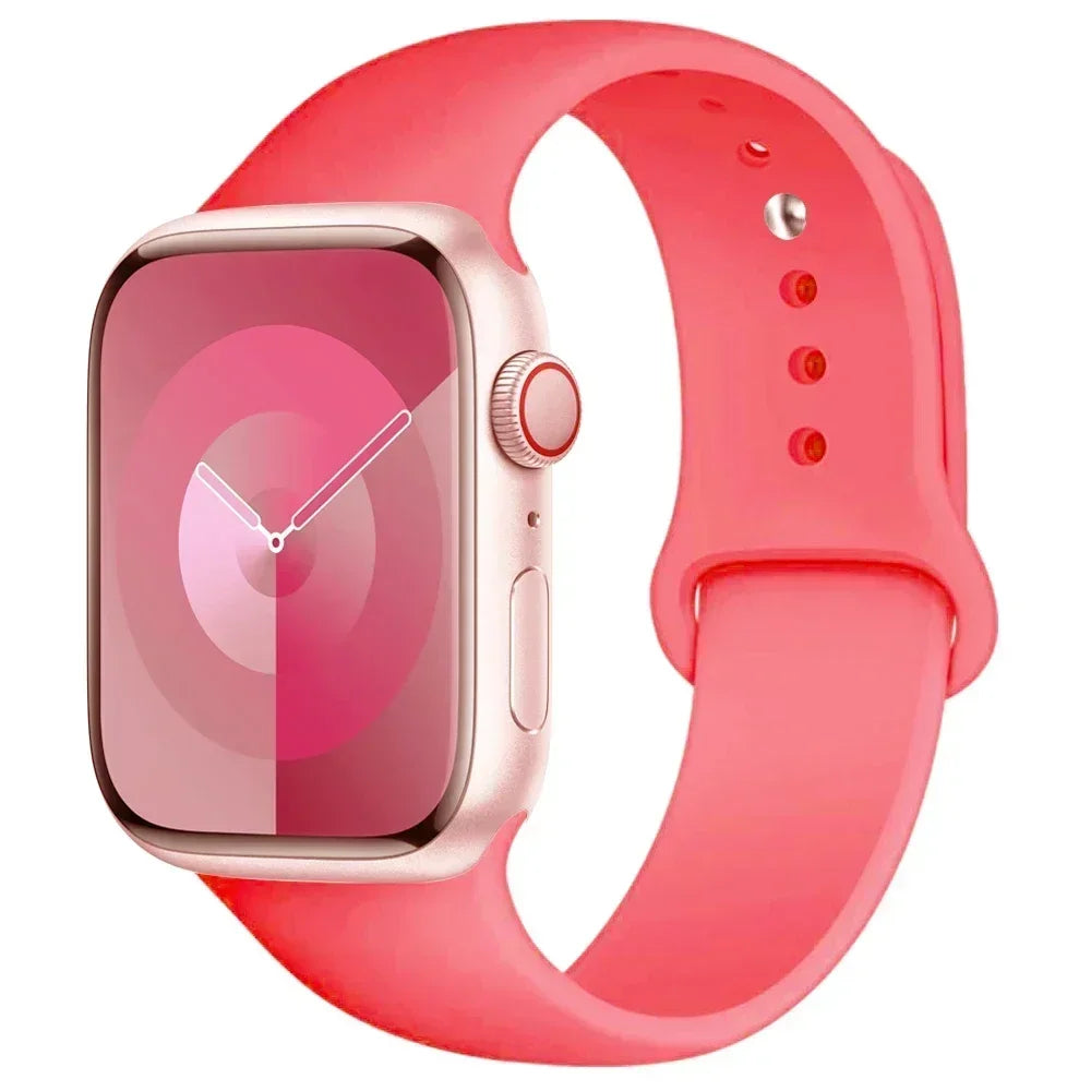 Silicone Band For Apple Watch strap 44mm 45mm 40mm 41mm 42-46mm sport bracelet iwatch series 8 7 6 5 4 9 10 11 SE-Ultra 2/3 49mm
