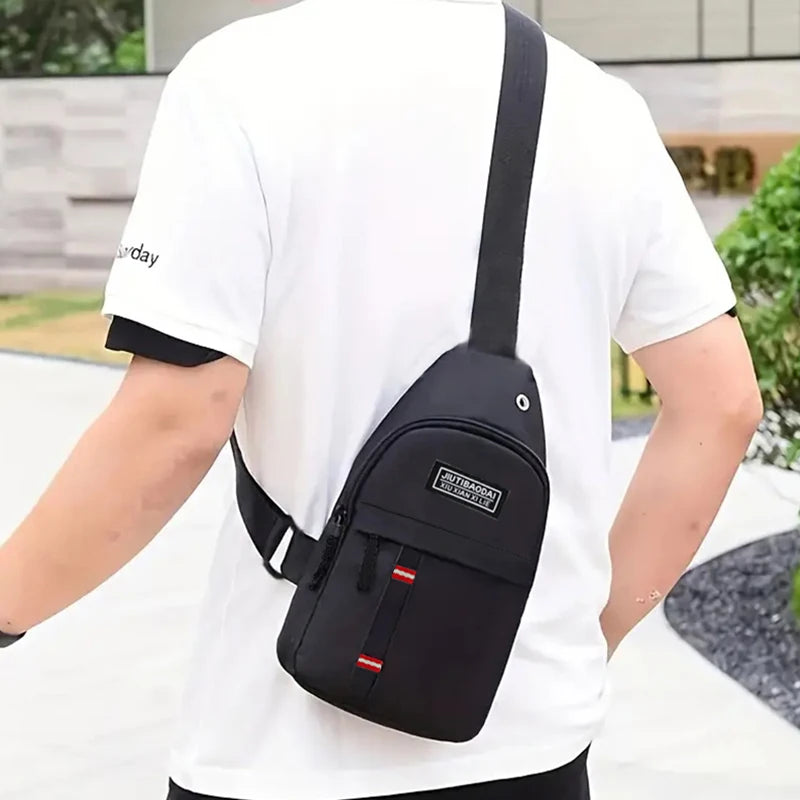 Men's fashionable, convenient, casual, waterproof, adjustable shoulder strap, large capacity waist bag suitable for outdoor acti