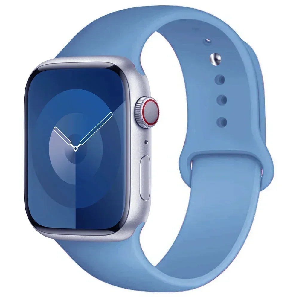 Silicone Band For Apple Watch strap 44mm 45mm 40mm 41mm 42-46mm sport bracelet iwatch series 8 7 6 5 4 9 10 11 SE-Ultra 2/3 49mm