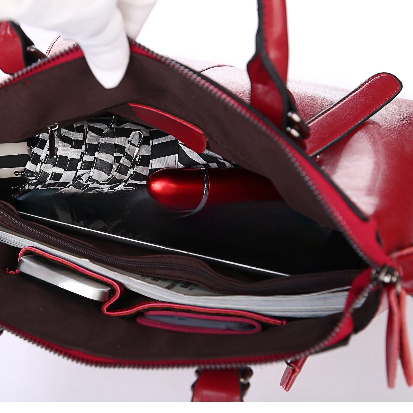 Genuine Leather Women's Bag, Fashionable Women's Hand-held Crossbody, One Shoulder Oil Wax Cowhide Bag, Office, Travel, Ladies' Gifts, Mother's Day Gifts, Christmas Gifts, Valentine's Day Gift, Best for Christmas