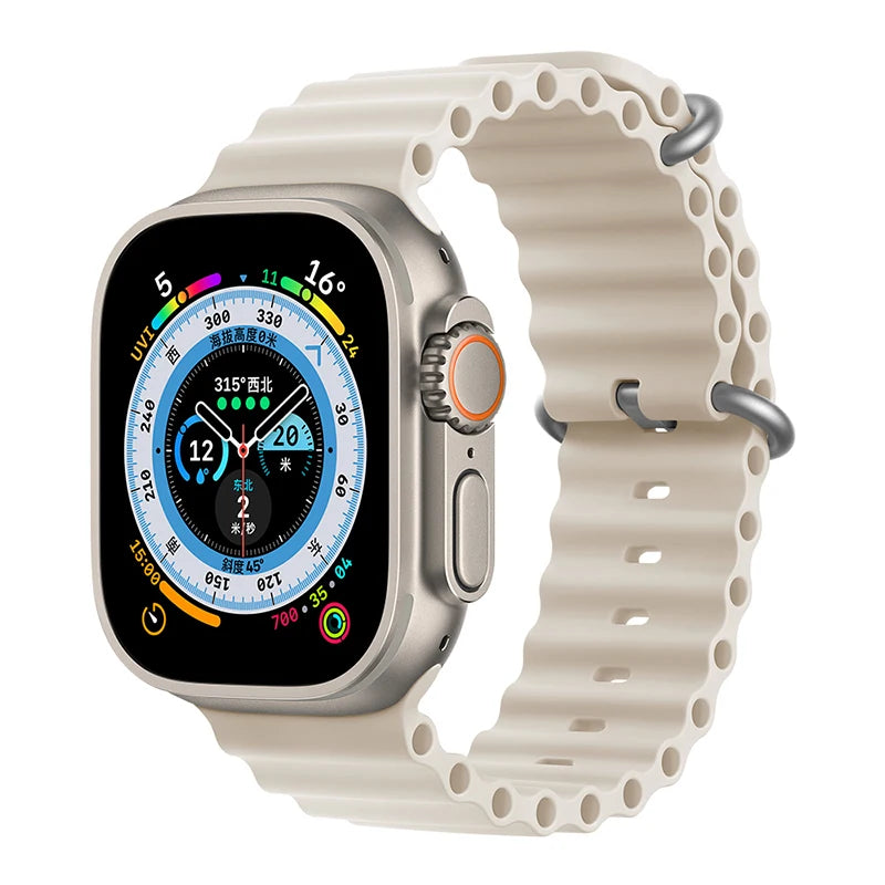 Silicone Ocean band for Apple Watch straps 45mm 46mm 40mm Ultra 2 49mm 44mm 41mm 38-42mm sport bracelet series 10 9 8 7 6 5 4 SE