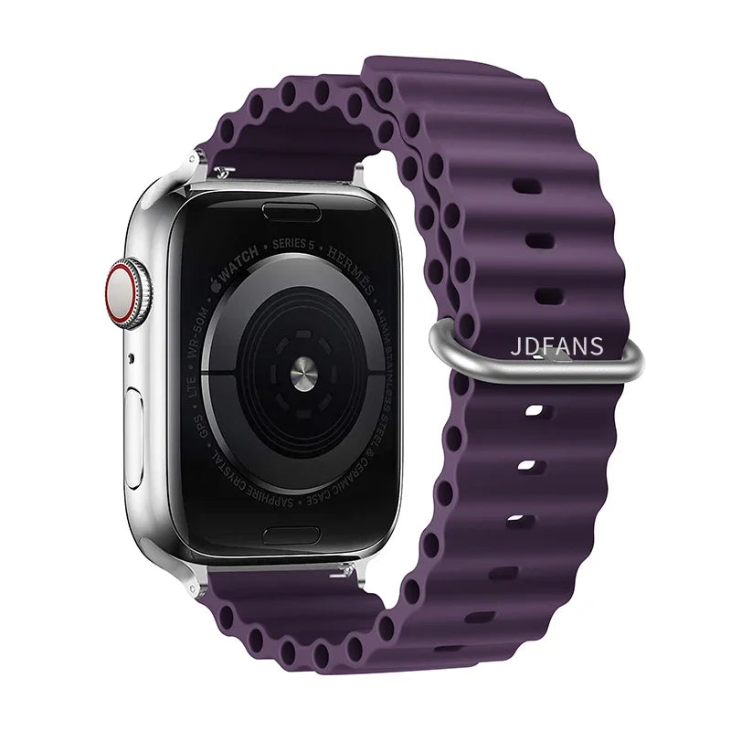 Ocean strap For Apple Watch Ultra 2 Band 49mm 10 9 8 7 45mm 41mm Silicone Bracelet Wristband iWatch 6 5 4 3 SE 44mm 40 42mm band