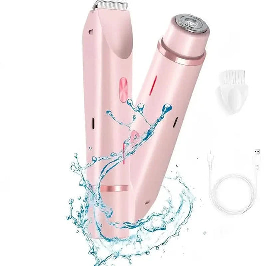 Women’s 2-in-1 Bikini & Facial USB Rechargeable Electric Razor for Wet/Dry Use
