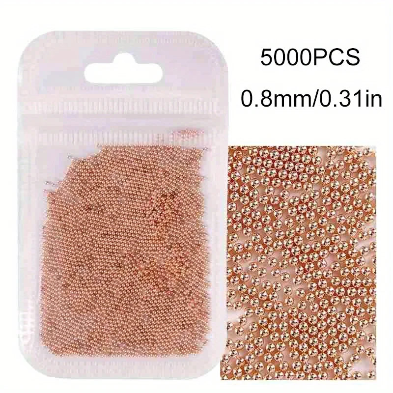 5000PCS 0.8mm Nail Art Caviar Bead Glitter Rhinestone for Micro Steel Ball 3D Decorations UV Gel Acrylic Tips Manicure A