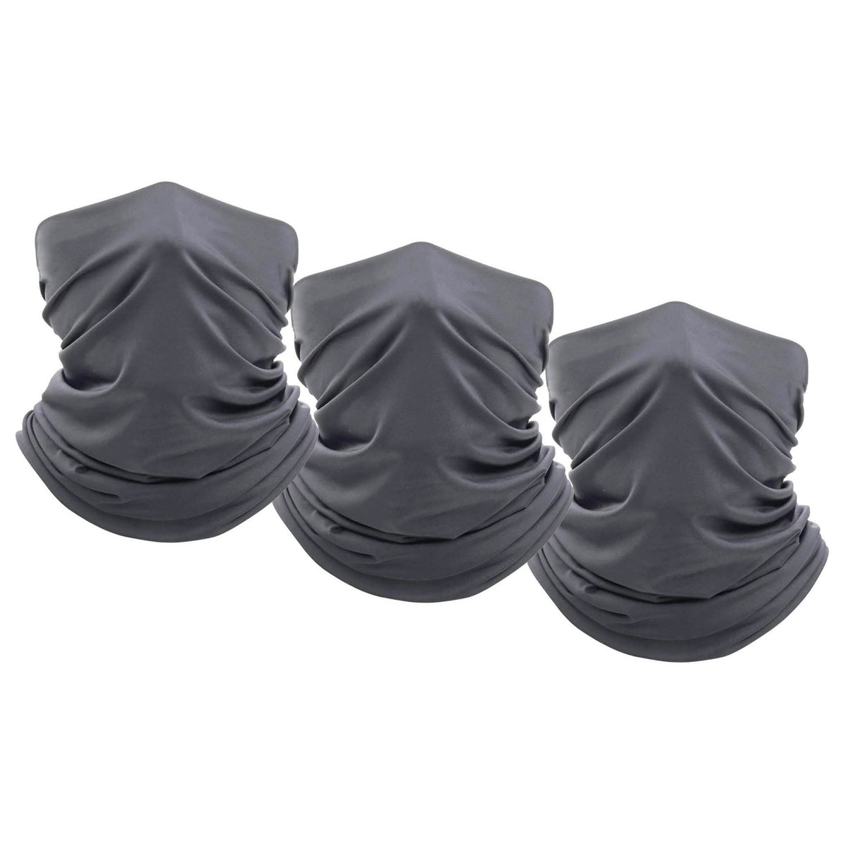 3-Pack: Moisture Wicking Breathable Stretch Gaiter Neck Face Mask