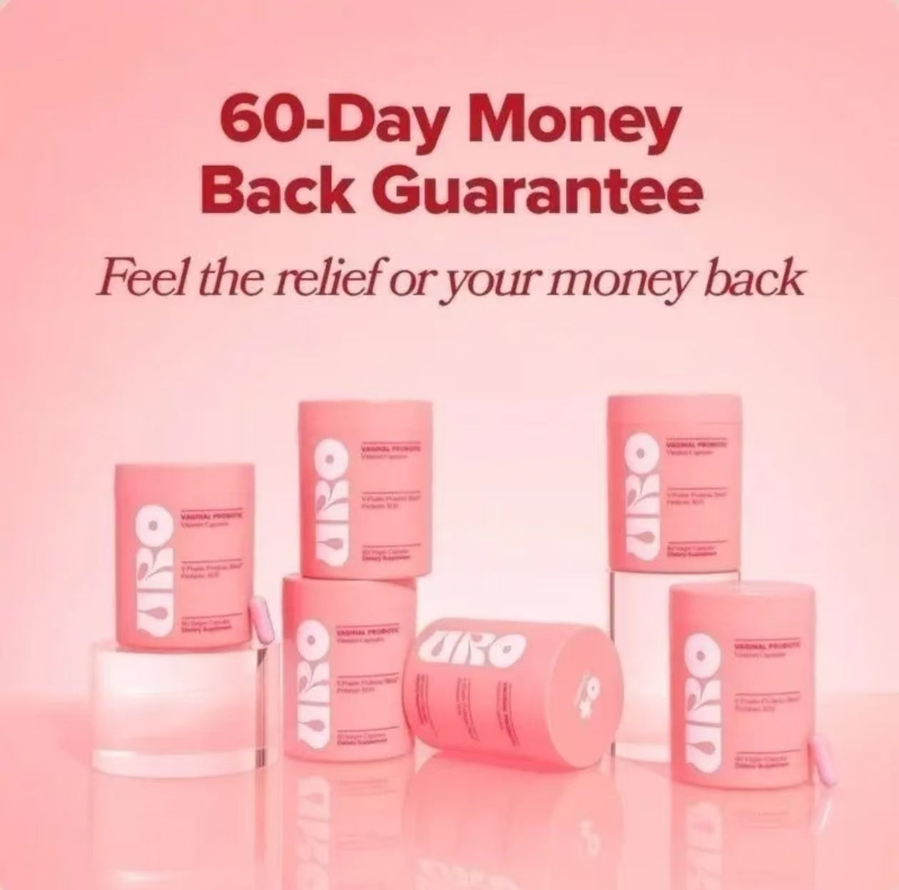 URO Vaginal Probiotics for Women pH Balance with Prebiotics & Lactobacillus Probiotic Blend - Women's Vaginal Health Supplement - Promote Healthy Vaginal Odor & Vaginal Flora, 60 Count (Pack of 1)