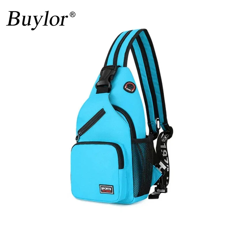 Buylor Shoulder Chest Bag Man Large Capacity Messenger Bag Women Small Backpack Boy Girl Multifunctional Cycling Sports Rucksack