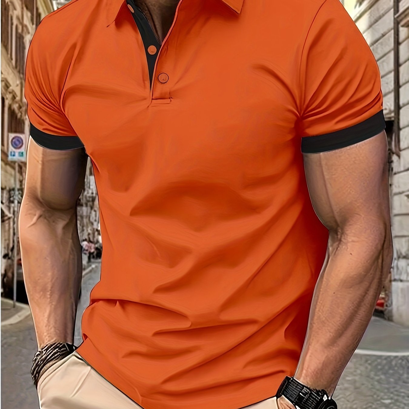 Breathable Regular Fit Golf Shirt, Men's Casual V-Neck T-Shirt Short Sleeve For Summer, Men's Clothing