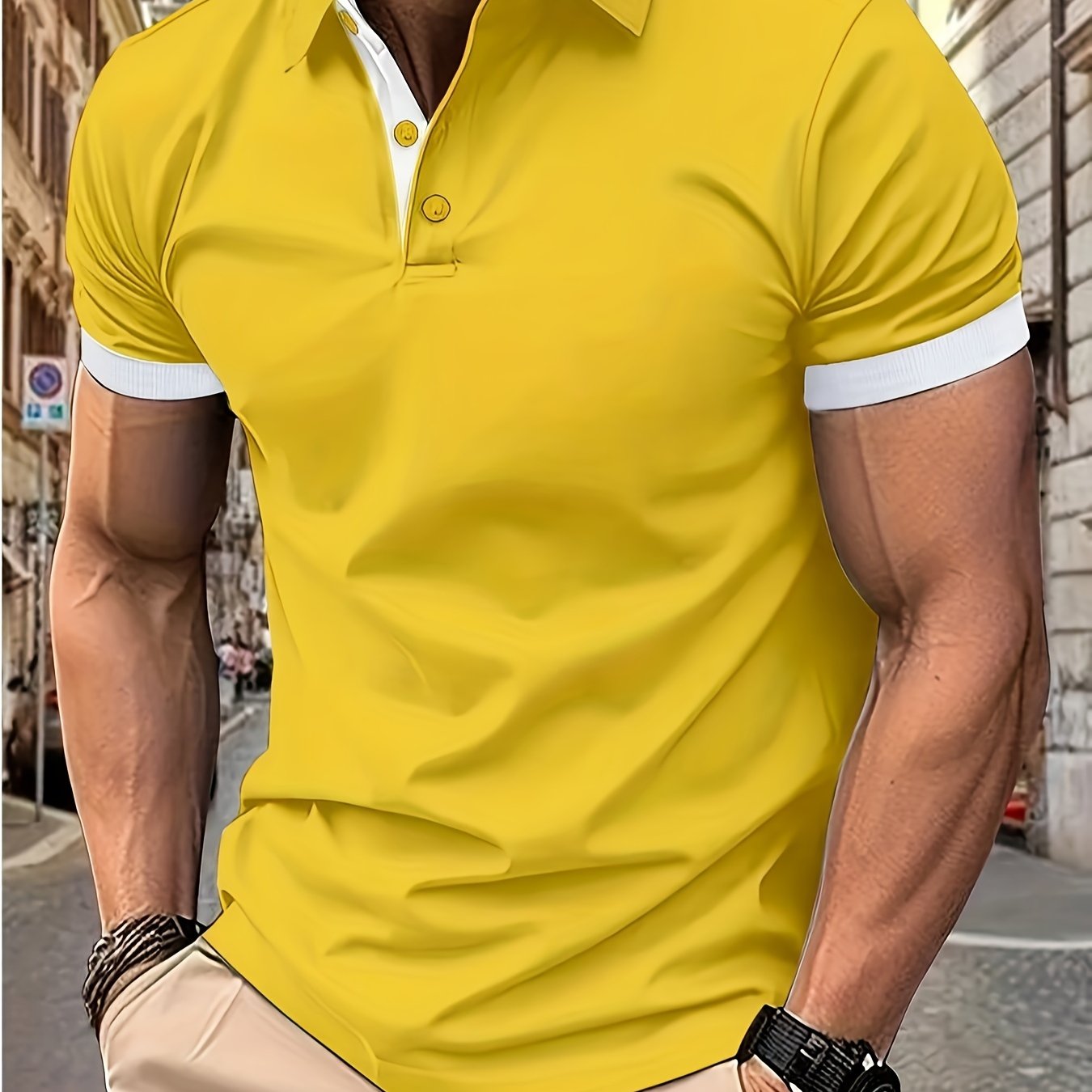 Breathable Regular Fit Golf Shirt, Men's Casual V-Neck T-Shirt Short Sleeve For Summer, Men's Clothing