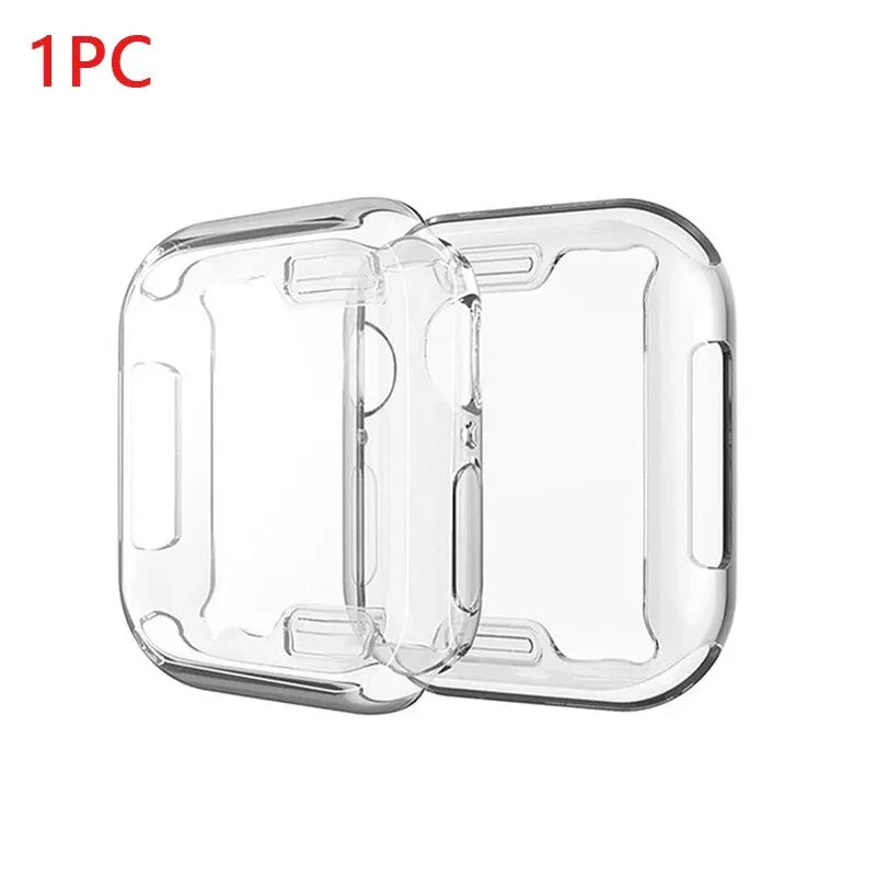 TPU Electroplating Soft Shell Cover for Apple Watch Series 9 8 7 6 5 4 3 SE Screen Protector Accessories for Apple Watch Band
