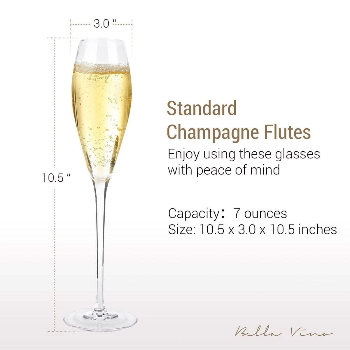 4-Pack: Bella Vino Standard Hand Blown Crystal Red/White Wine Glasses