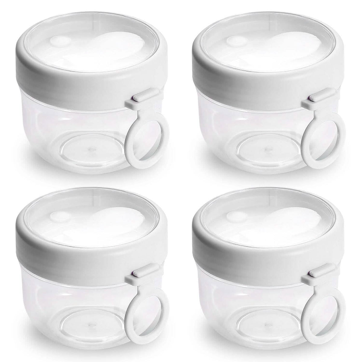 4-Piece: 20 Oz Oat Containers with Lids and Folding Spoons