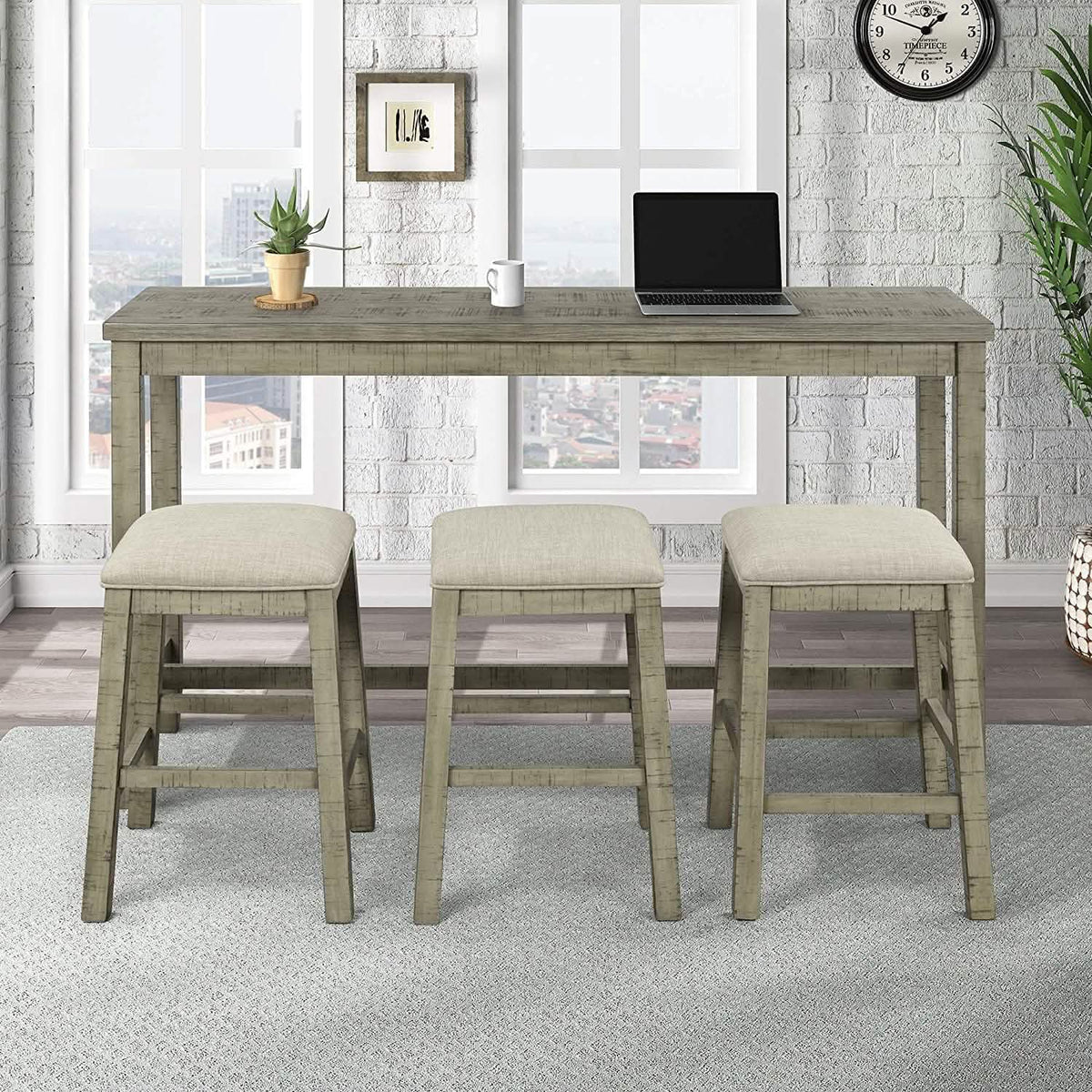 4-Piece: Counter Height Bar Table Set