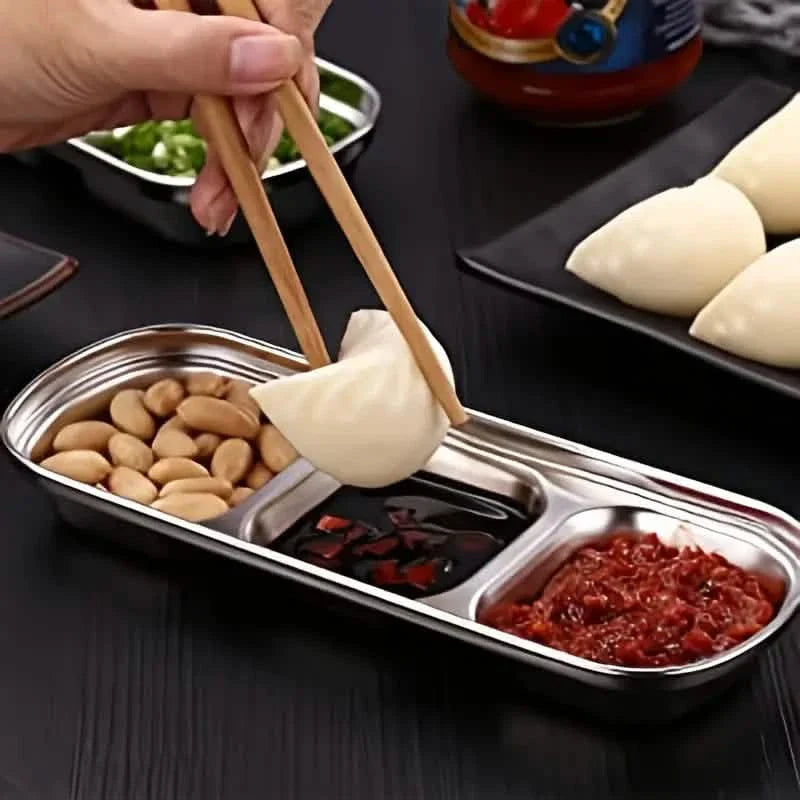 4-Piece Set: Stainless Steel Sauce Dish