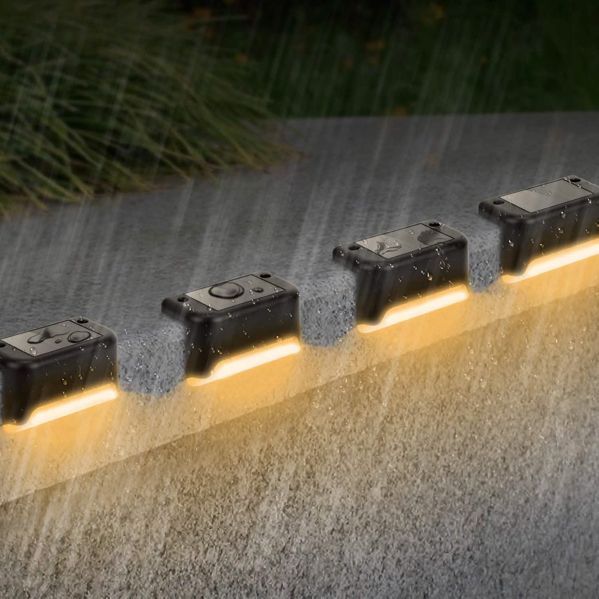 4-Piece: Solar Powered LED Step Lights