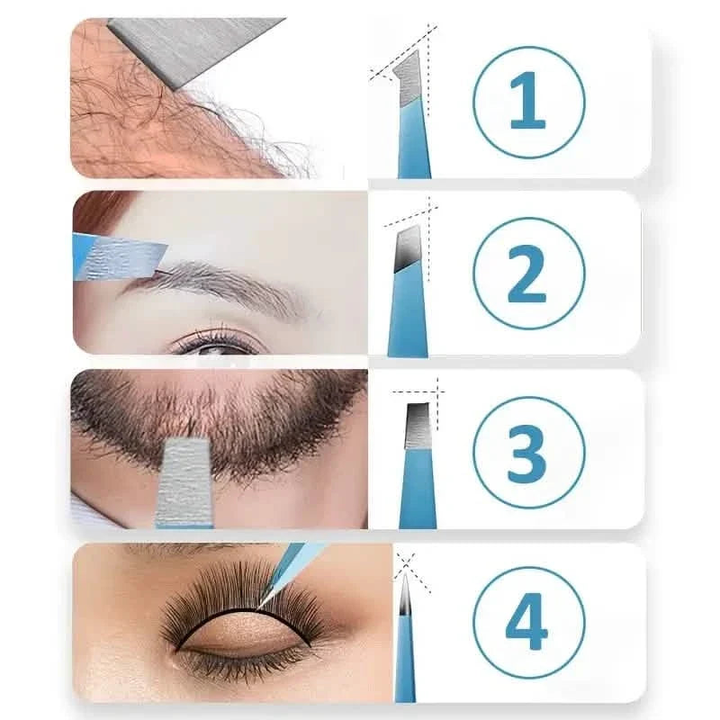 4-Pieces: High-Quality Eyebrow Tweezer