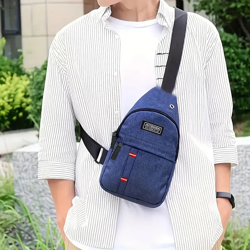 Men's fashionable, convenient, casual, waterproof, adjustable shoulder strap, large capacity waist bag suitable for outdoor acti