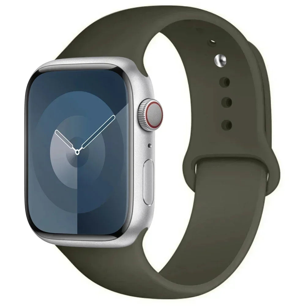 Silicone Band For Apple Watch strap 44mm 45mm 40mm 41mm 42-46mm sport bracelet iwatch series 8 7 6 5 4 9 10 11 SE-Ultra 2/3 49mm