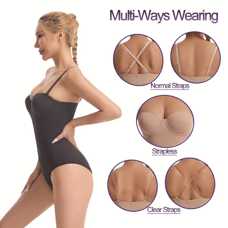 Cross-Border Plus Size Seamless One-Piece Shapewear Dress Special Strapless Corset Waist Cincher Hip Lifter with Bra