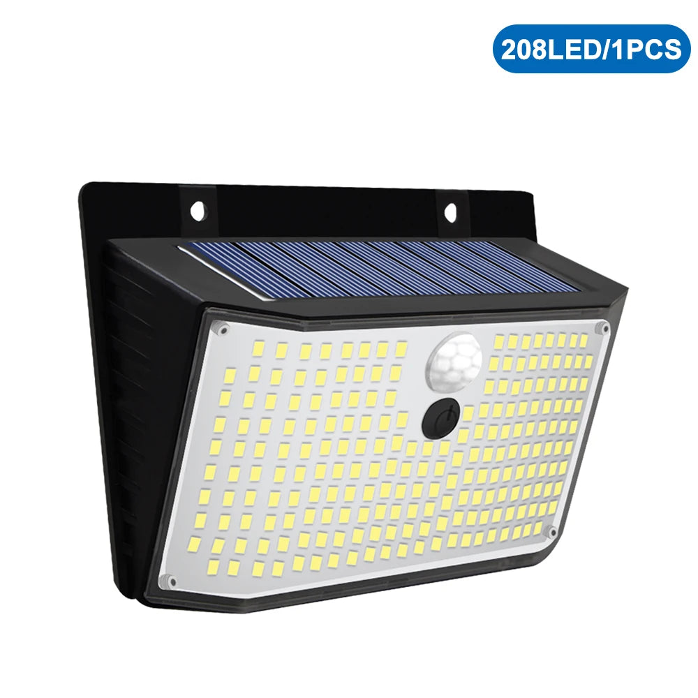Outdoor Solar Motion Sensor Lights 468/528 LED Waterproof Solar Security Wall Lights for Garden Patio Pool Yard Fence Driveway