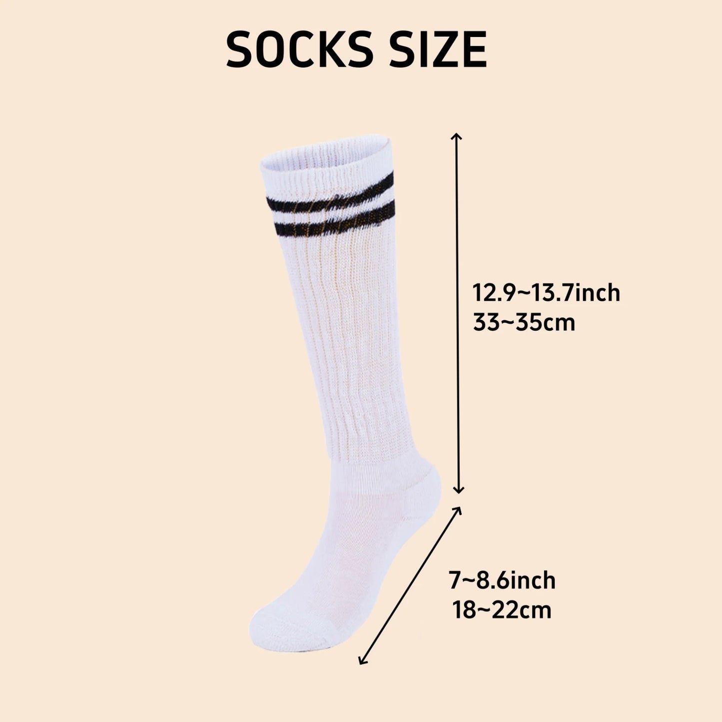Women’s Ski Socks,Sports Socks Slouch Socks Black, White & Gray — Comfortable, Breathable, Moisture-Wicking, and Sweat-Absorbing