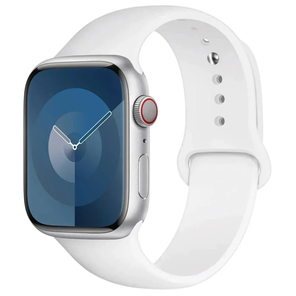 Silicone Band For Apple Watch strap 44mm 45mm 40mm 41mm 42-46mm sport bracelet iwatch series 8 7 6 5 4 9 10 11 SE-Ultra 2/3 49mm