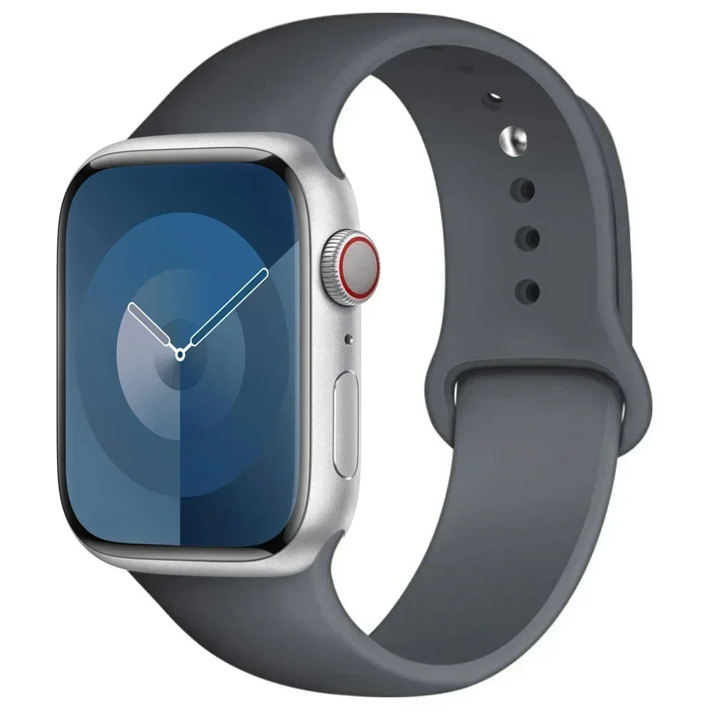 Silicone Band For Apple Watch strap 44mm 45mm 40mm 41mm 42-46mm sport bracelet iwatch series 8 7 6 5 4 9 10 11 SE-Ultra 2/3 49mm