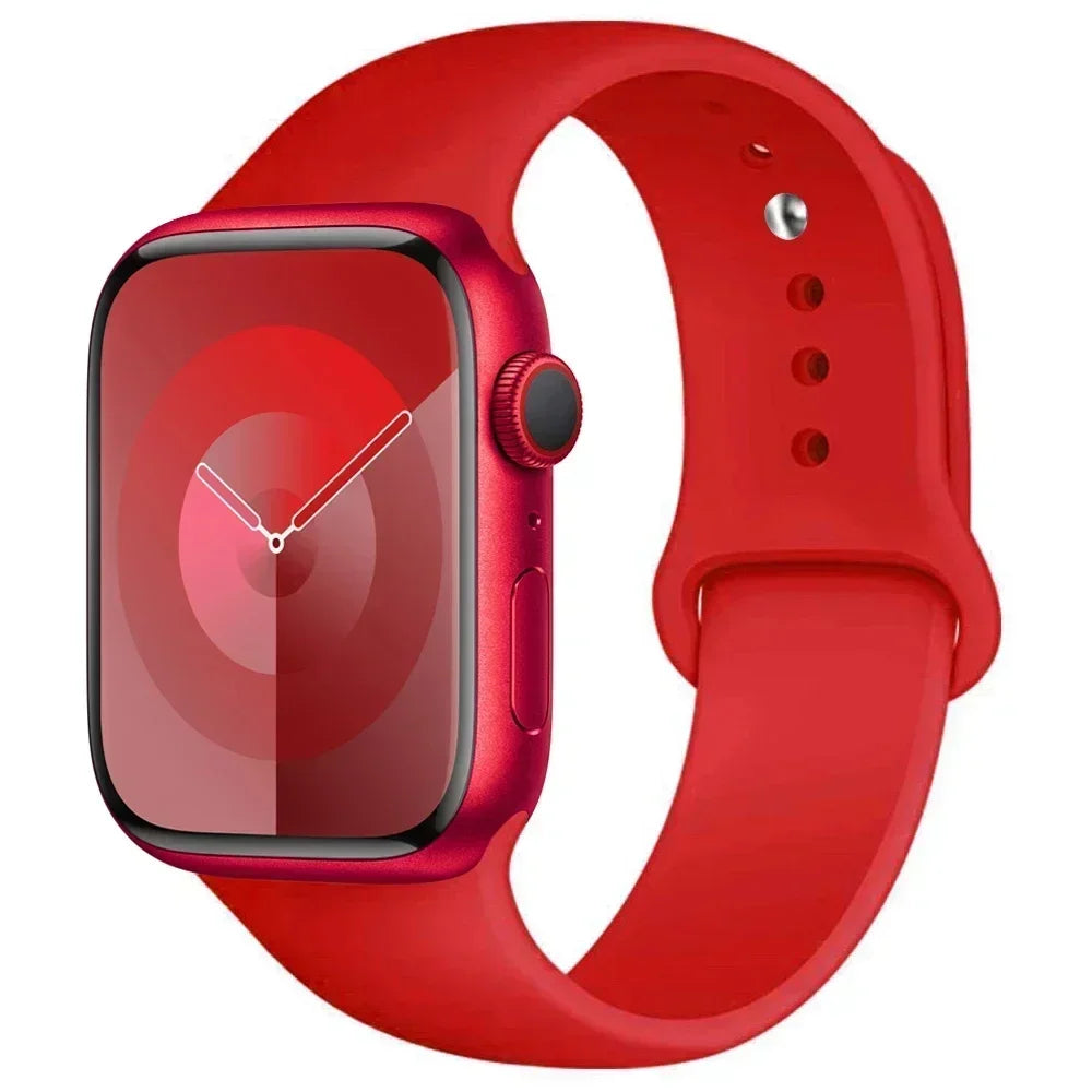 Silicone Band For Apple Watch strap 44mm 45mm 40mm 41mm 42-46mm sport bracelet iwatch series 8 7 6 5 4 9 10 11 SE-Ultra 2/3 49mm