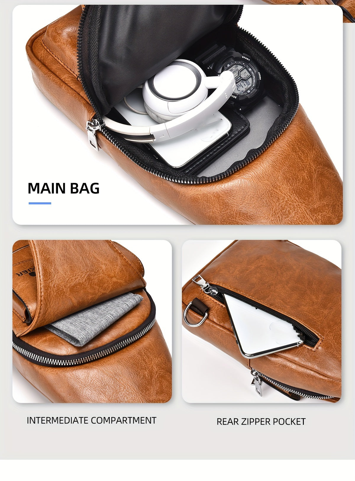 New Waterproof, Stainproof And Wear-resistant Ladies Crossbody Bag Ladies Chest Bag Handbag Shoulder Bag Shoulder Bag Hand Bag With Card Bag Two-piece Set, PU Fabric, Large Pocket And Large Capacity, Easy To Carry, New Textur
