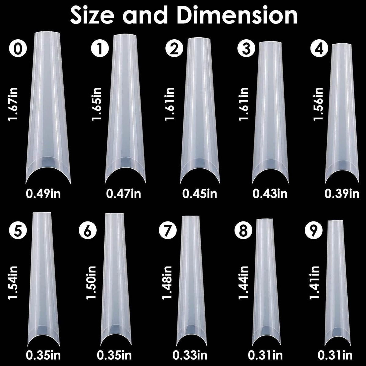 500-Piece: Long False Finger Nails