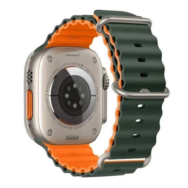 Ocean strap For Apple Watch Ultra 2 Band 49mm 10 9 8 7 45mm 41mm Silicone Bracelet Wristband iWatch 6 5 4 3 SE 44mm 40 42mm band