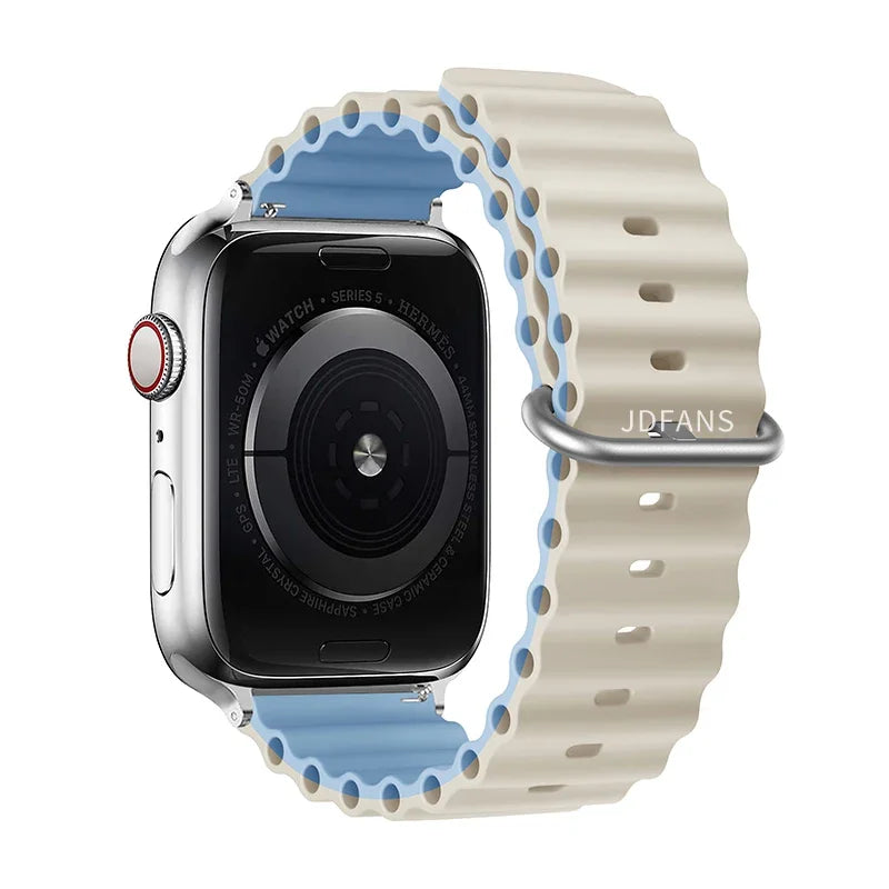 Ocean strap For Apple Watch Ultra 2 Band 49mm 10 9 8 7 45mm 41mm Silicone Bracelet Wristband iWatch 6 5 4 3 SE 44mm 40 42mm band