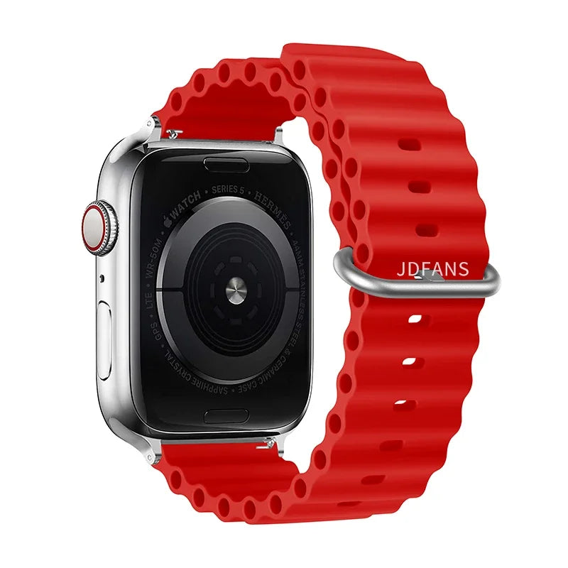 Ocean strap For Apple Watch Ultra 2 Band 49mm 10 9 8 7 45mm 41mm Silicone Bracelet Wristband iWatch 6 5 4 3 SE 44mm 40 42mm band