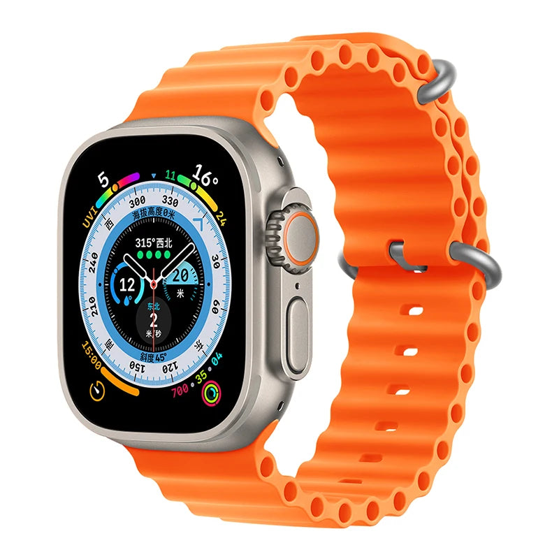 Silicone Ocean band for Apple Watch straps 45mm 46mm 40mm Ultra 2 49mm 44mm 41mm 38-42mm sport bracelet series 10 9 8 7 6 5 4 SE