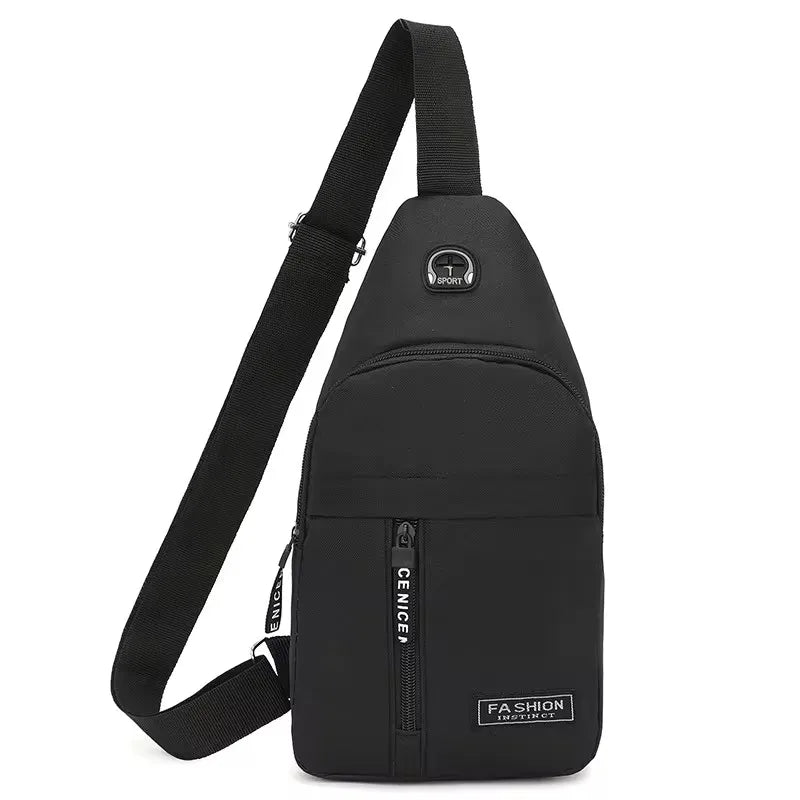 Men's New Nylon Canvas Chest Bag - Casual and Sports Style Single Shoulder Crossbody Bag with Chest Straps