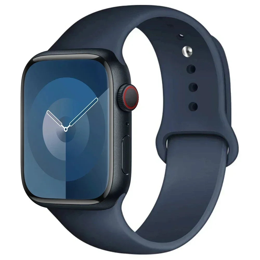 Silicone Band For Apple Watch strap 44mm 45mm 40mm 41mm 42-46mm sport bracelet iwatch series 8 7 6 5 4 9 10 11 SE-Ultra 2/3 49mm