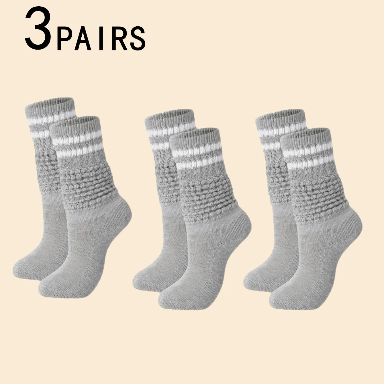 Women’s Ski Socks,Sports Socks Slouch Socks Black, White & Gray — Comfortable, Breathable, Moisture-Wicking, and Sweat-Absorbing