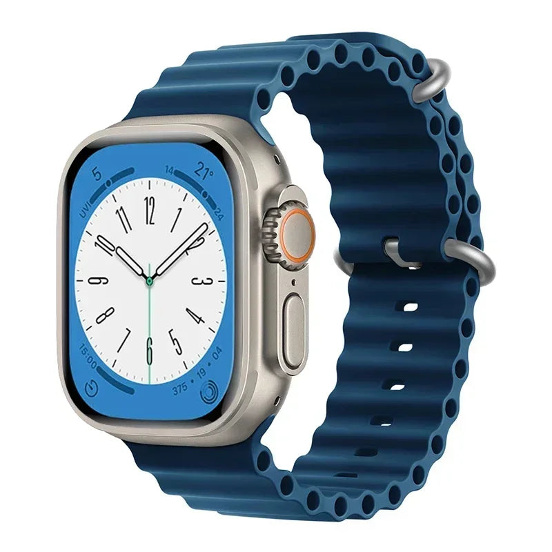 Silicone Ocean band for Apple Watch straps 45mm 46mm 40mm Ultra 2 49mm 44mm 41mm 38-42mm sport bracelet series 10 9 8 7 6 5 4 SE