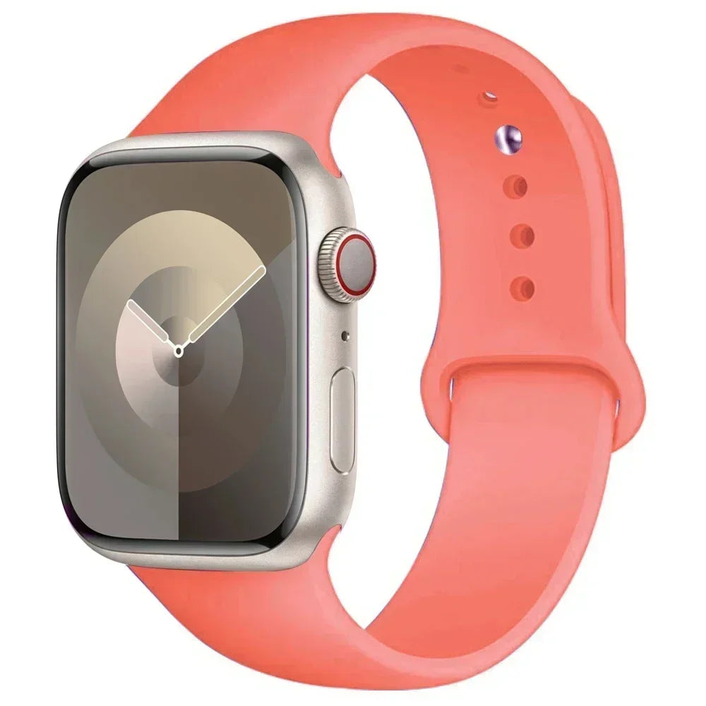 Silicone Band For Apple Watch strap 44mm 45mm 40mm 41mm 42-46mm sport bracelet iwatch series 8 7 6 5 4 9 10 11 SE-Ultra 2/3 49mm