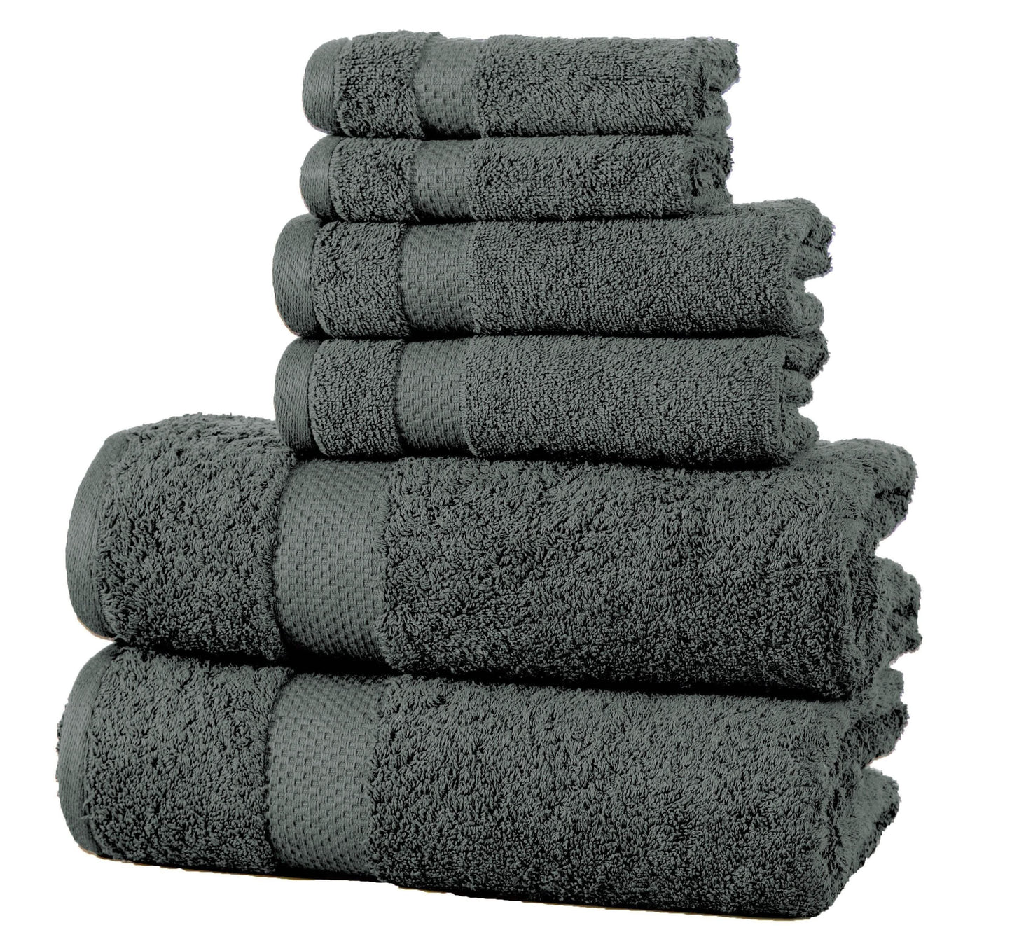 6-Pack: 100% Cotton Towel Set - Assorted Colors