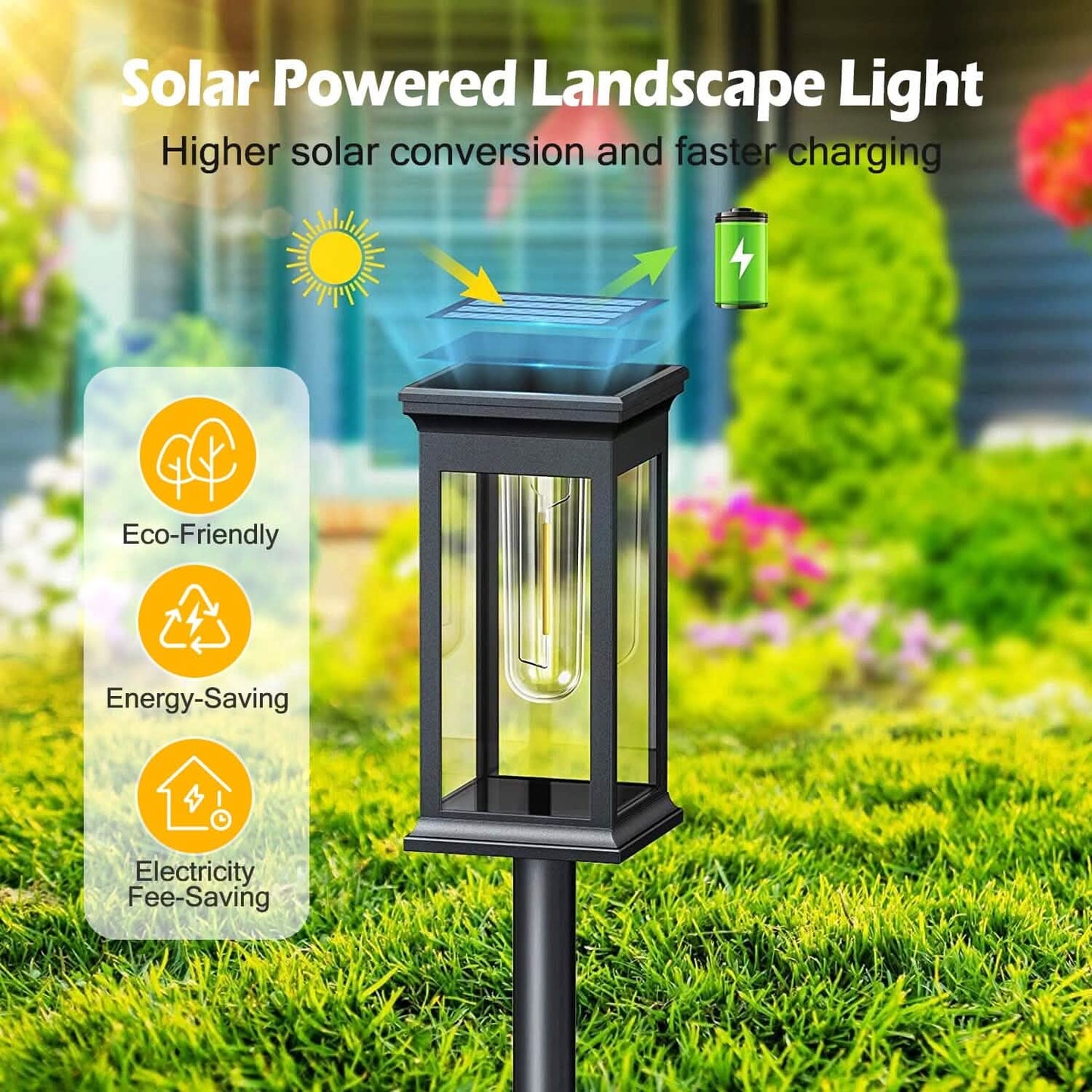 6-Pack: Solar Powered Stake Light IP65 Waterproof Auto On Off