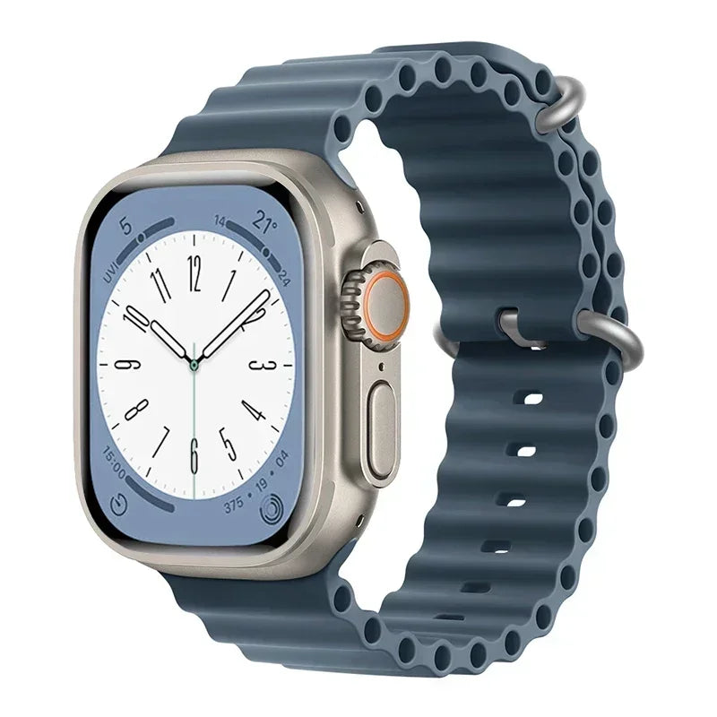 Silicone Ocean band for Apple Watch straps 45mm 46mm 40mm Ultra 2 49mm 44mm 41mm 38-42mm sport bracelet series 10 9 8 7 6 5 4 SE