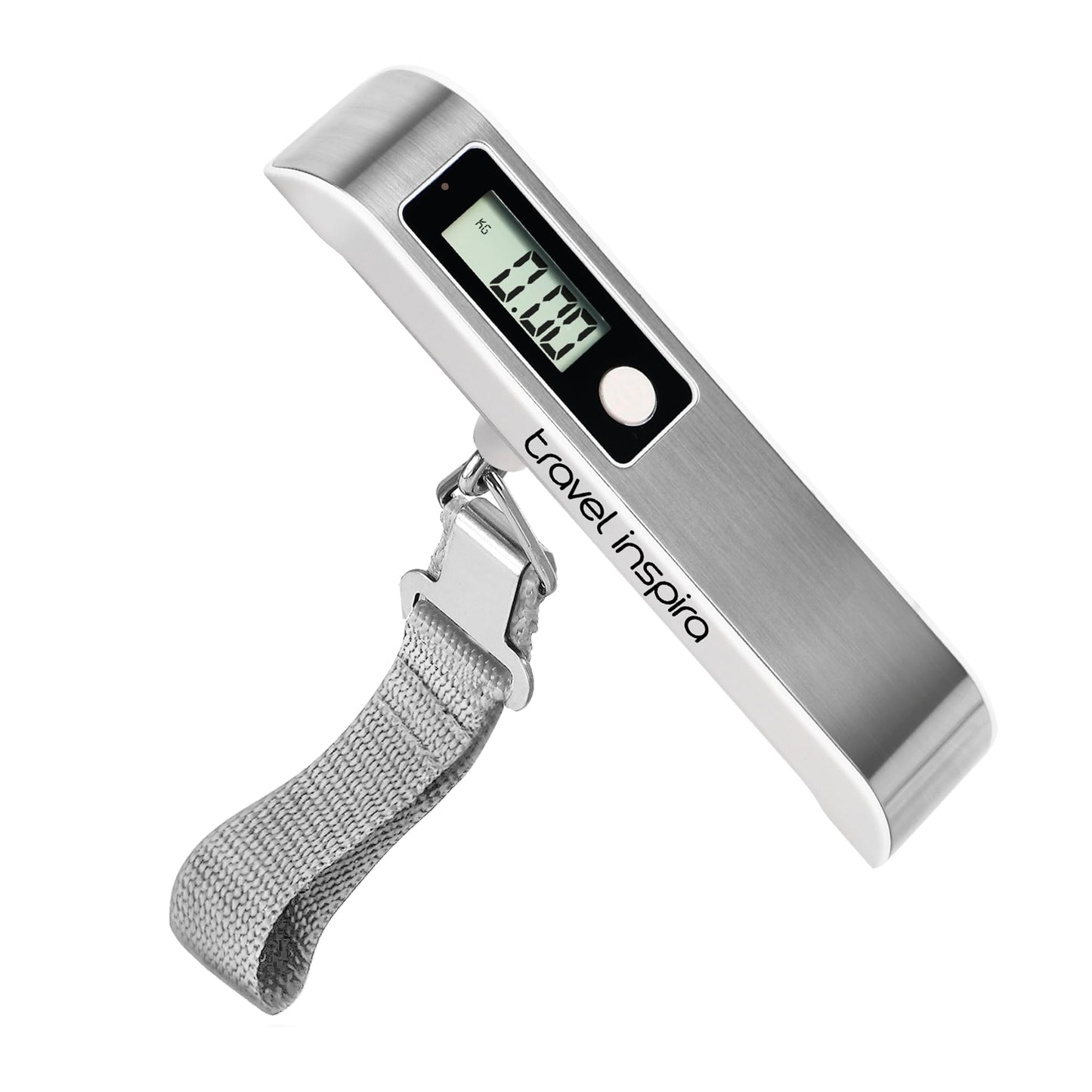 travel inspira Luggage Scale, Portable Digital Hanging Baggage Scale for Travel, Suitcase Weight Scale with Rubber Paint, 110 Pounds, Battery Included